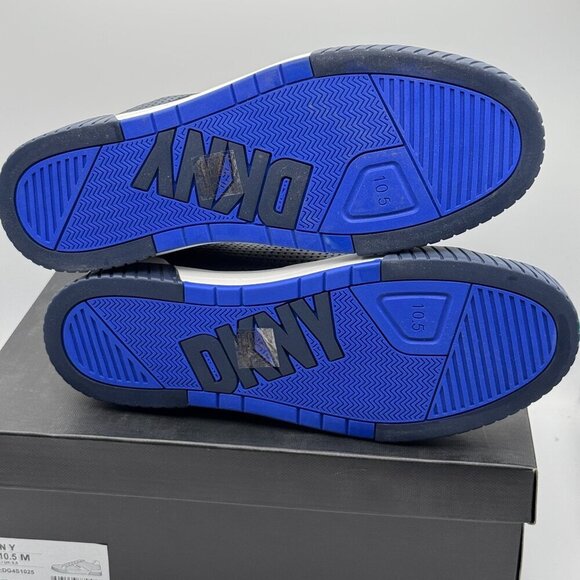 DKNY Navy Perforated Sneakers 10.5 M Rubber Sole Lace-Up Athletic Style Comfort - Picture 5 of 11